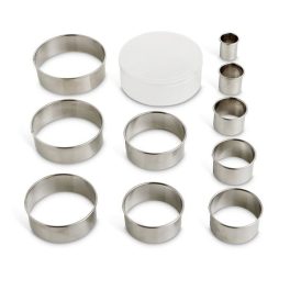 Mrs. Anderson's Baking Round Cutters with Reusable Storage Container, Set of 10
