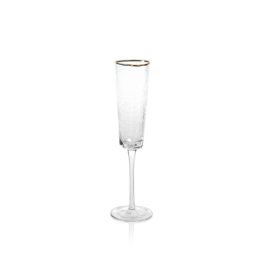 Aperitivo Triangular Champagne Flute with Gold Rim
