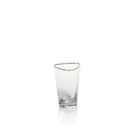 Aperitivo Triangular Highball Glass with Gold Rim