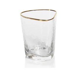 Aperitivo Triangular Double Old Fashioned Glass with Gold Rim