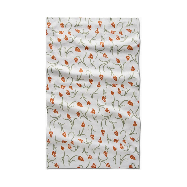 Crayon Floral Geometry Tea Towel